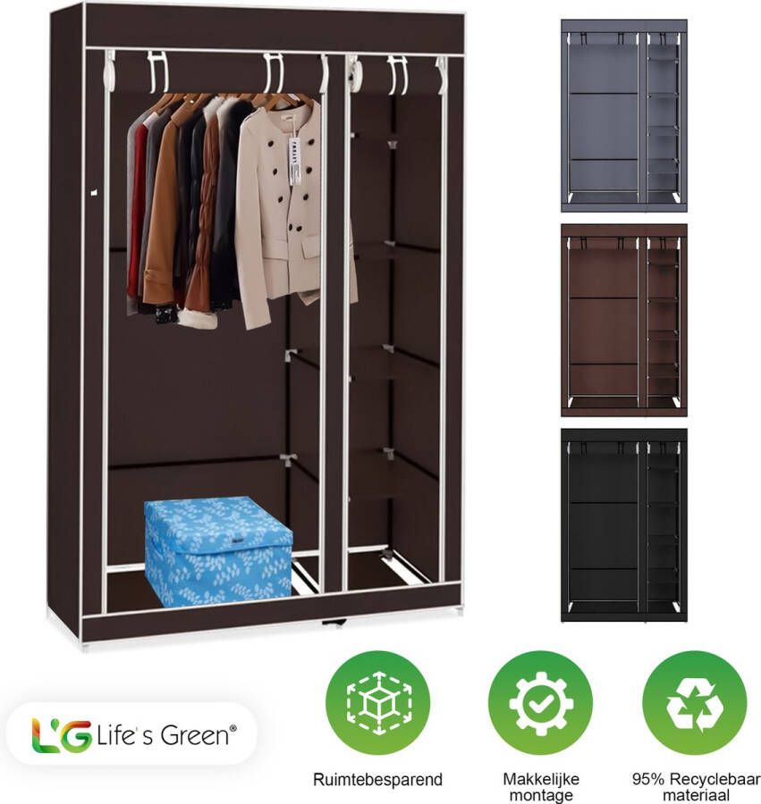 Life's Green Kledingkast Opbergkast Campingkast Stoffen kledingkast