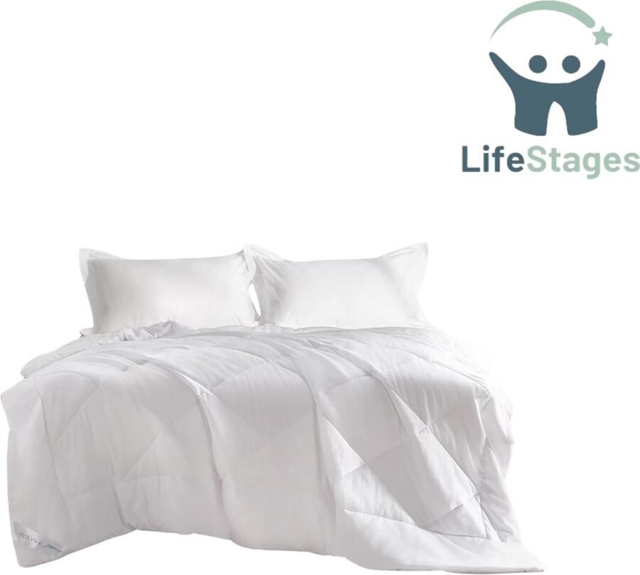 LifeStages Dekbed Zonder Overtrek Zomer Dekbed 150 g m² Microvezel Dekbed voor Tweepersoonsbed 220 x 240 cm Grote Warme Lichtgewicht Vulling Wit