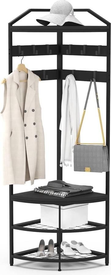 LifeStages Kledingstang wandmontage industrieel loft design ARRET V.1 voor aan de muur wandmontage slaapkamer kledingstandaard van zwart gecoate robuuste stangen voor wandmontage - Foto 2