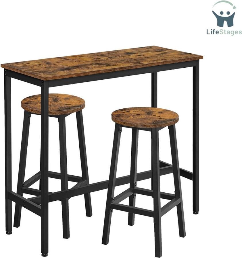 LifeStages Keukentafel 2 Personen Bartafelset Bartafel Met 2 Barkrukken Aanrecht Met Barkrukken Bartafel Met Barkrukken Keukentafel En Keukenstoelen In Industrieel Ontwerp Voor Keuken Vintage