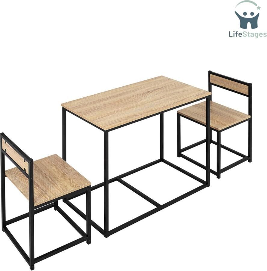 LifeStages Keukentafel 2 Personen Eettafel 2 Stuks Eettafel Set Van 3 Keukentafel Set Voor 2 Personen Eetkamer Set Voor Kleine Kamers Keuken Woonkamer