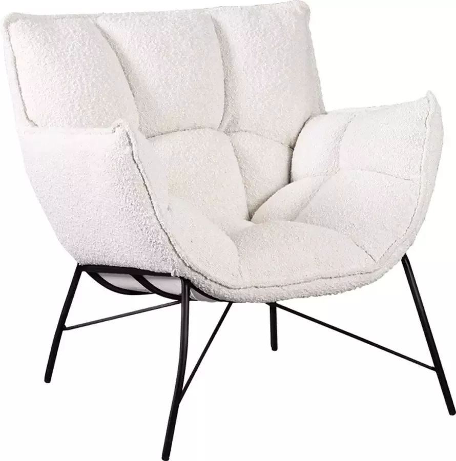 Lifestyle Home Collection lifestyle fauteuil Jena ecru teddy stof 74 x 79 x 81 cm
