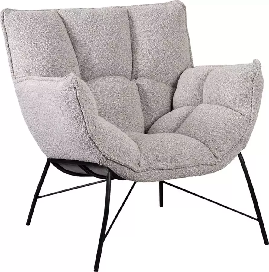 Lifestyle Home Collection lifestyle fauteuil Jena grijs teddy stof 74 x 79 x 81 cm