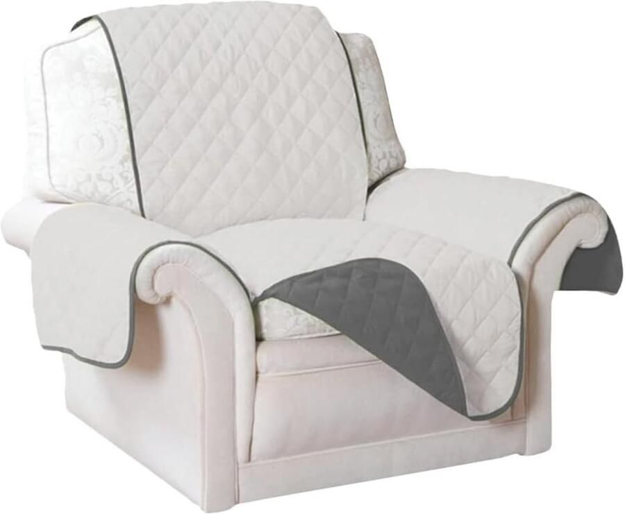 Lifestyle Solutions Omkeerbare meubelschermbeschermer zwart grijs waterafstotende hoes voor huisdierenbank fauteuil