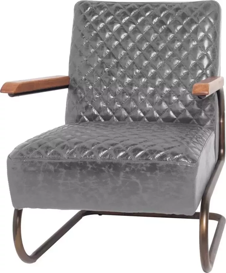 Lifestyle94 Lifestyle EDWARD SWING armchair Grey grijs leren Fauteuil