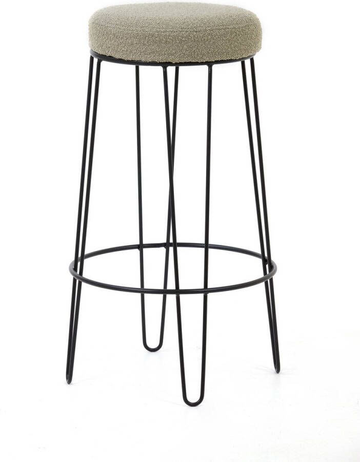 LifestyleFurn Barstoel set van 2 Carena Bouclé Zand zithoogte 69cm - Foto 2