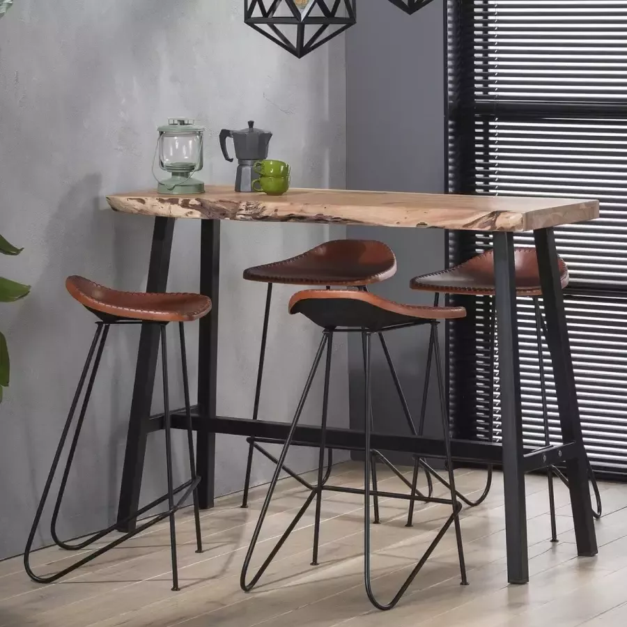 LifestyleFurn Bartafel 'Gene' boomstam smal 125 x 46cm