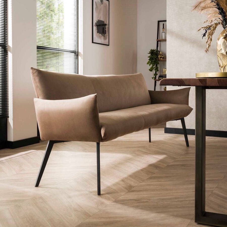 LifestyleFurn Eetkamerbank Yahaira Velvet Champagne velours