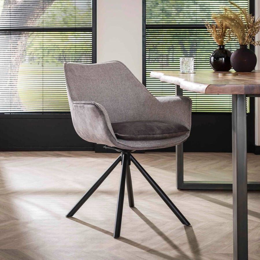 LifestyleFurn Eetkamerstoel Edrick Draaibaar zilverkleurig