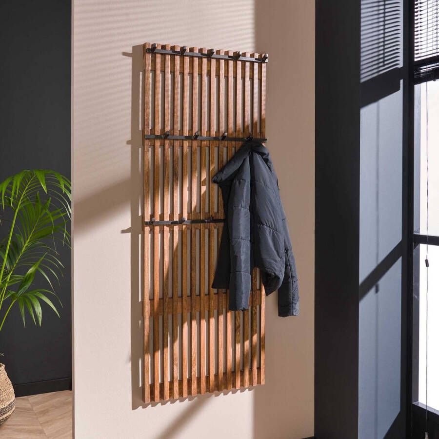 LifestyleFurn Kapstok Darah Latjes Mangohout met 14 haken 160 x 60cm - Foto 2