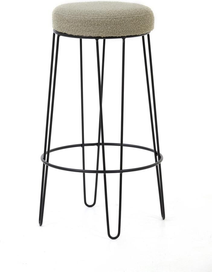 LifestyleFurn Draaibare Barstoel set van 2.00 Kristee Chenille Zand zithoogte 67cm