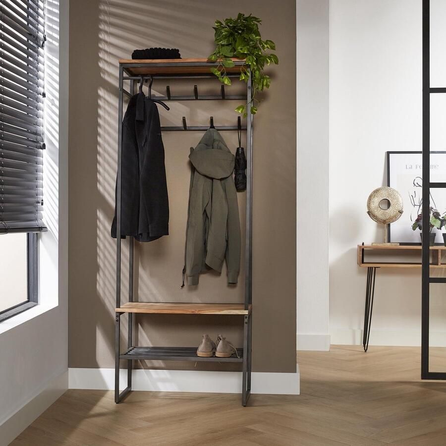 LifestyleFurn Staande Kapstok Kelsie 182 x 70cm acaciahout