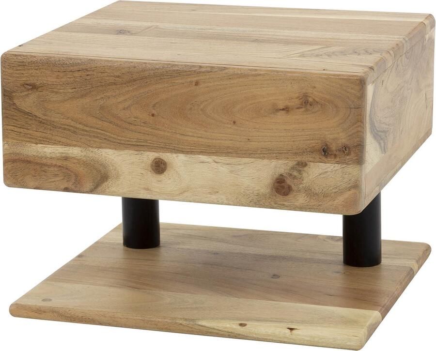 LifestyleFurn Zwevend Nachtkastje Jaisa Met 1 lade Acaciahout Massief acacia naturel - Foto 2