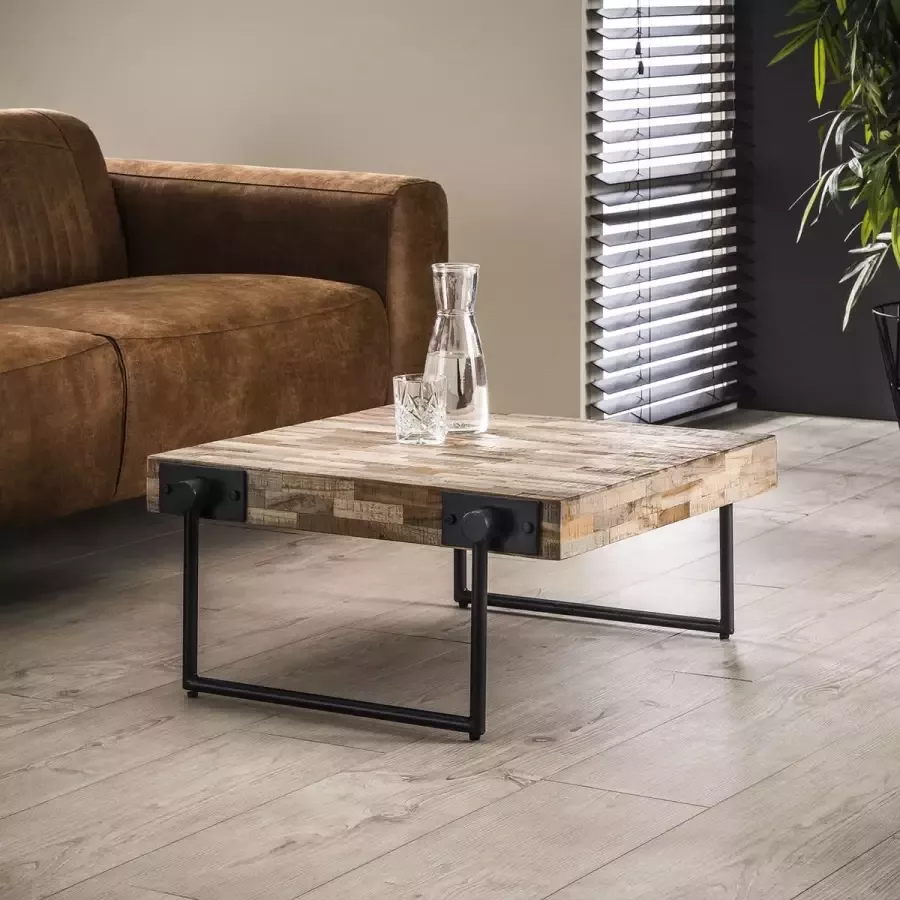 LifestyleFurn Vierkante Salontafel 'Teca' Teak 70 cm