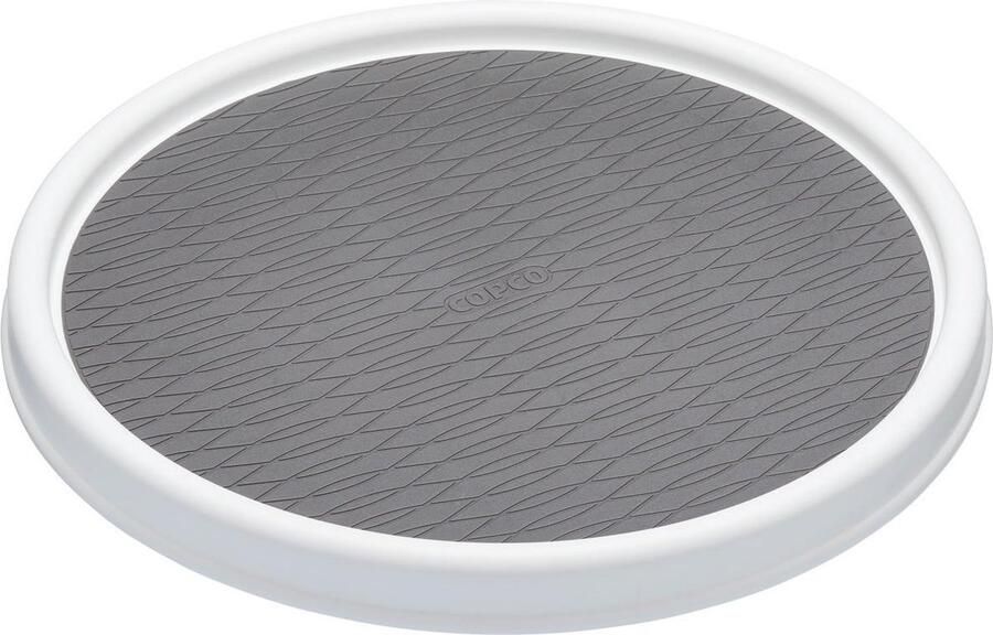 Lifetime Copco Anti-Slip Keukenkast Organiser Draaiplateau Draaibaar Kruidenrek 30 centimeter Plastic Wit en Grijs