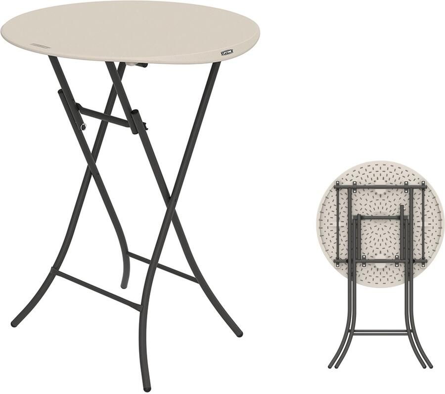 Lifetime Stevige Statafel 110 cm hoog van Kunststof Ø 84 cm Wit