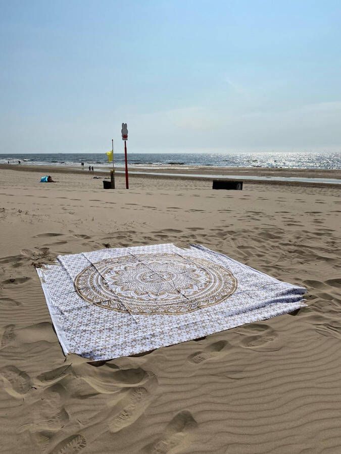 Lifingworld Ibiza laken Hamam doek laken Strandlaken bedovertrek schaduwdoek muur decoratie tafellaken picknickkleed tafel kleed bankkleed mandala 240 x 210 cm katoen XXL laken XXL Doek