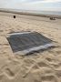 XXL Hammam strandlaken 240cmx210cm grijs met strepen en franjes strandlaken picknick kleed tafelkleed bank kleed muur decoratie bedovertrek schaduw doek hamam doek LifingWorld - Thumbnail 2
