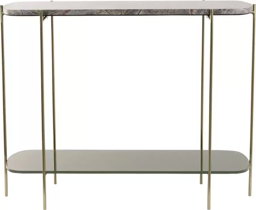 Light & Living Light&living Side table 103x37x80 cm BESUT marmer groen+glas-goud
