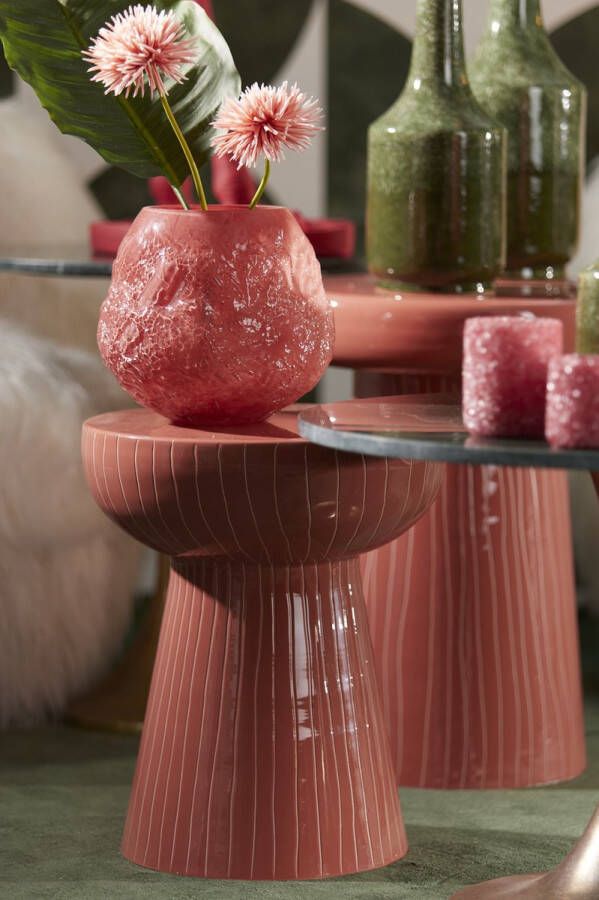 Light & Living Bijzettafel Ø35x41 cm NUNOA koraal