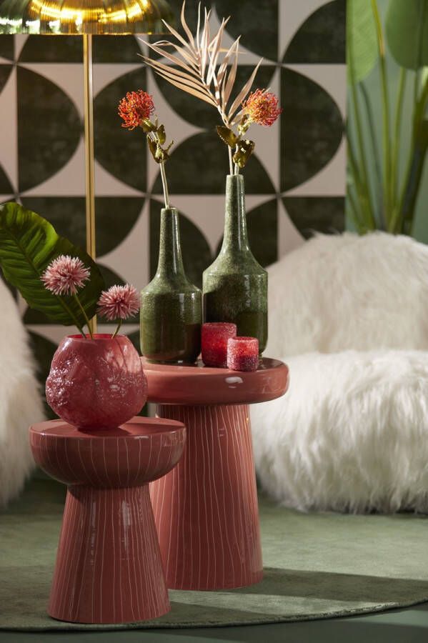 Light & Living Bijzettafel Ø41x51 cm NUNOA koraal