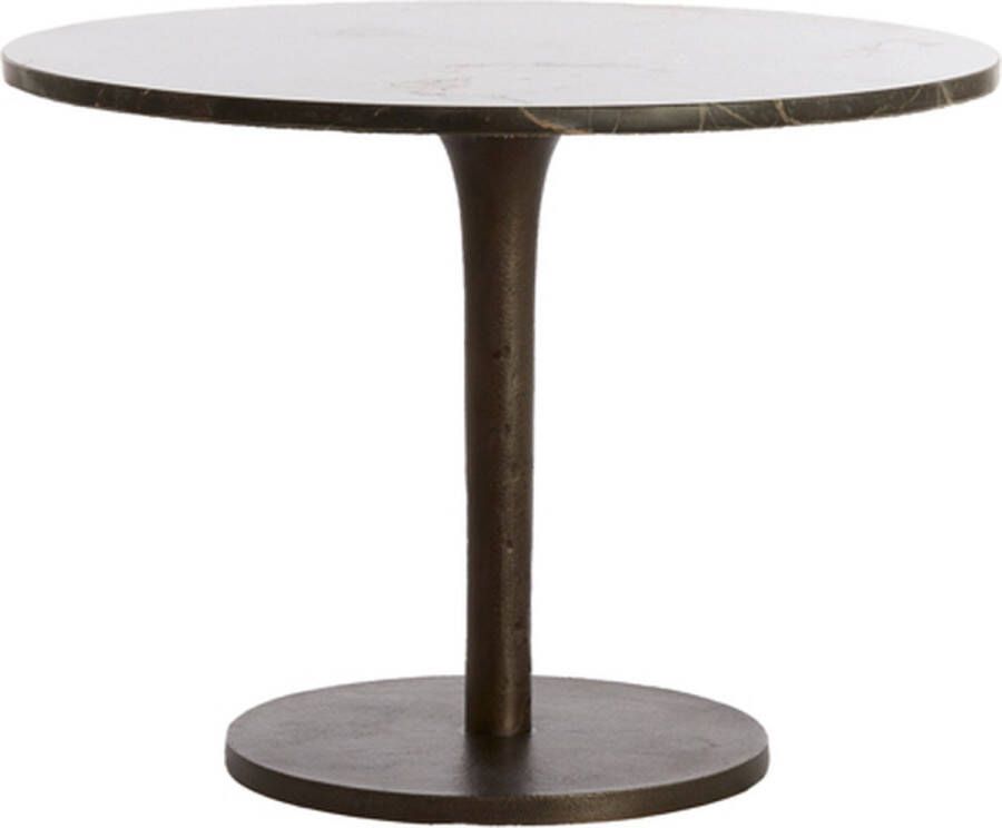 Light & Living Bijzettafel Ø61x41 cm PAZO donker bruin marmer+donker bruin