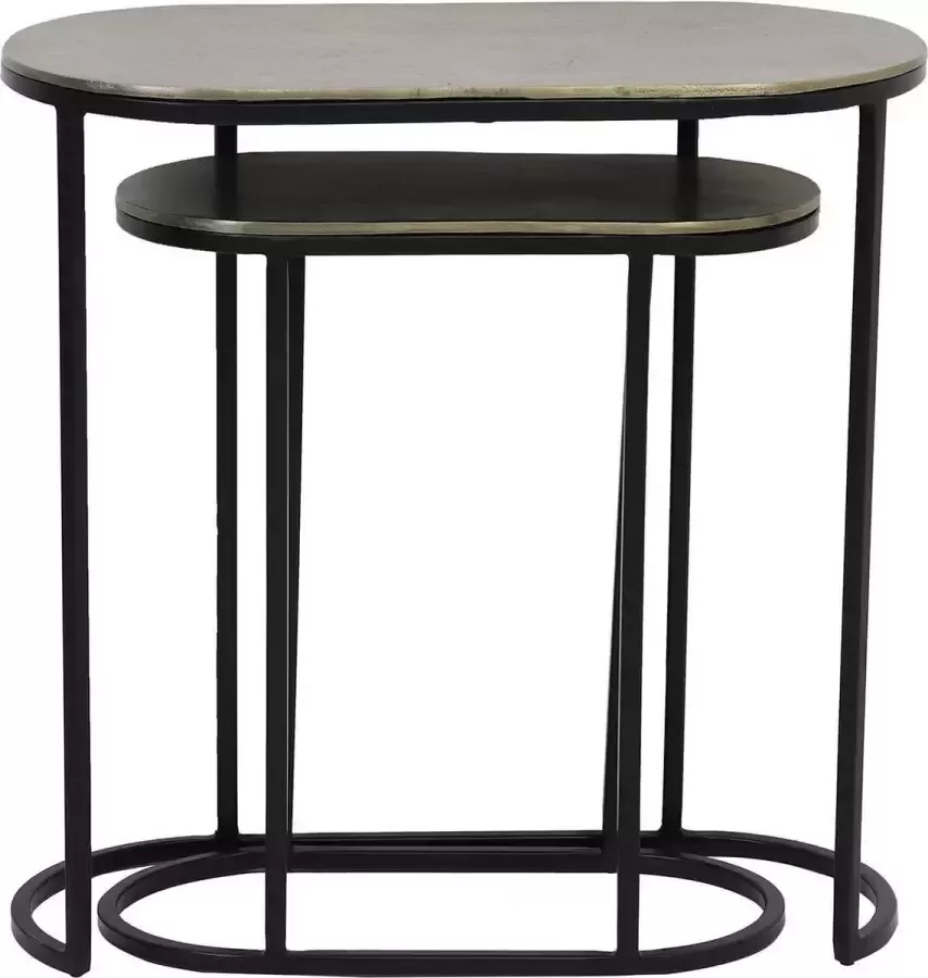 Light & Living Side table S 2 max 53x26x53 cm BOCOV antique bronze-black