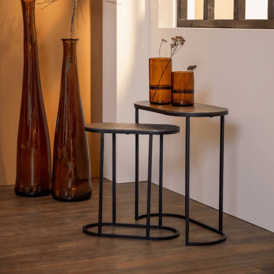 Light & Living Side table S 2 max 53x26x53 cm BOCOV antique lead-black - Foto 1