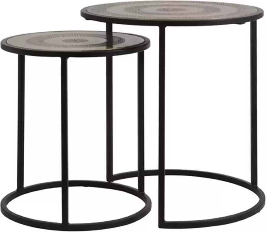 Light & Living Side table S 2 max 50x52 cm KOME ant.bronze hamm-matt black