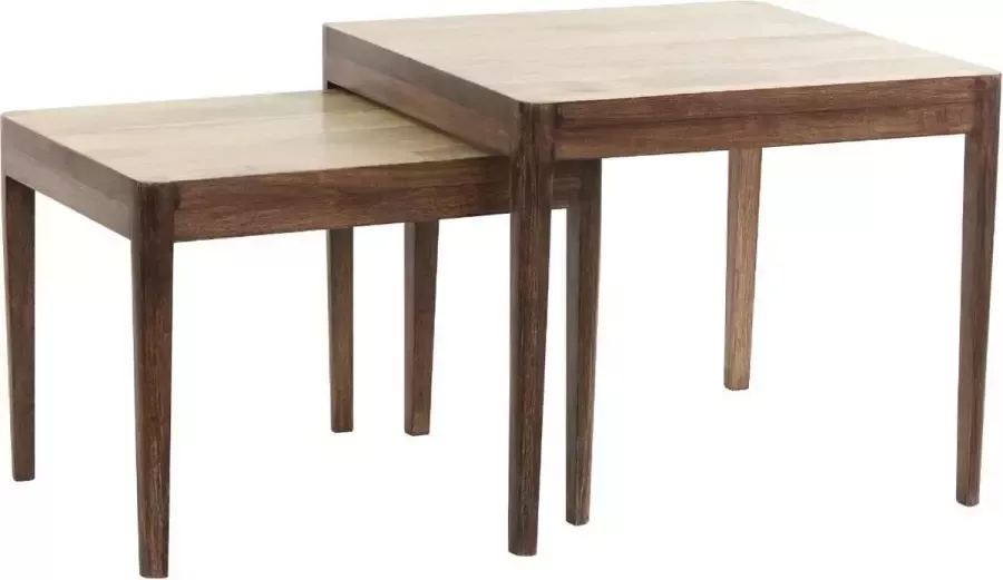 Light & Living Side table S 2 46x38x36+50x50x42 cm STIJN wood brown - Foto 3