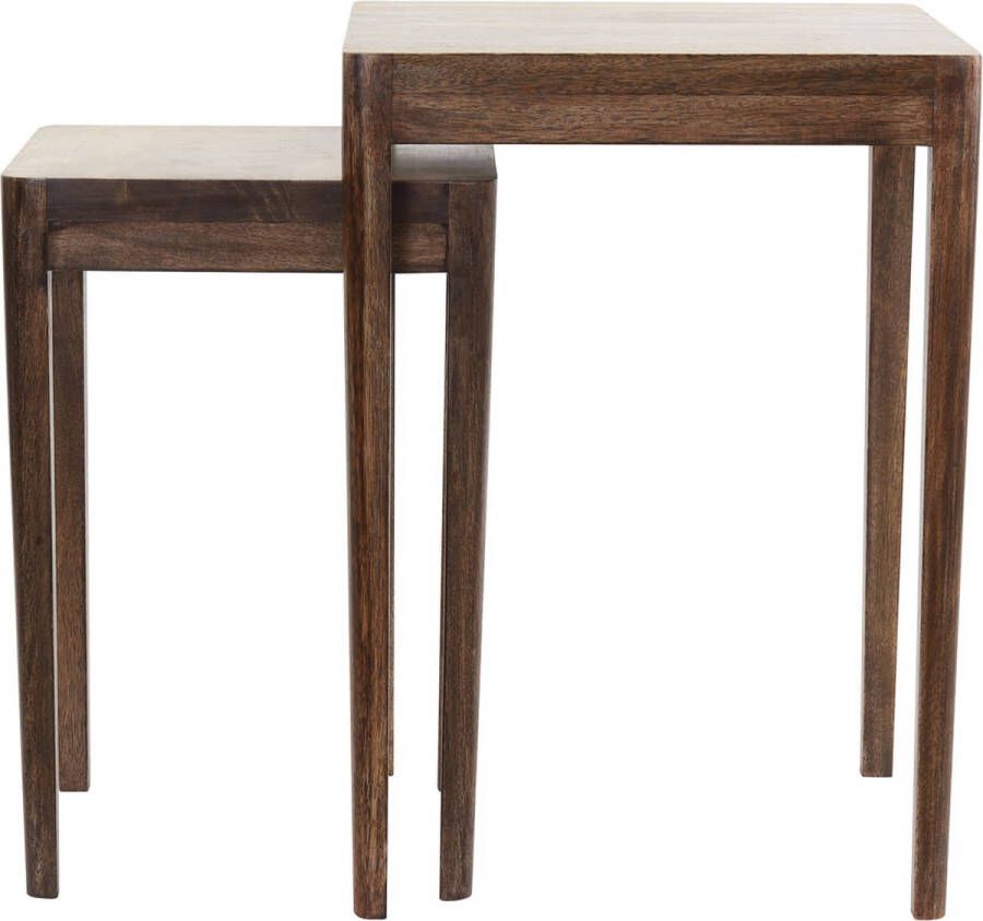Light & Living Side table S 2 46x38x36+50x50x42 cm STIJN wood brown - Foto 1