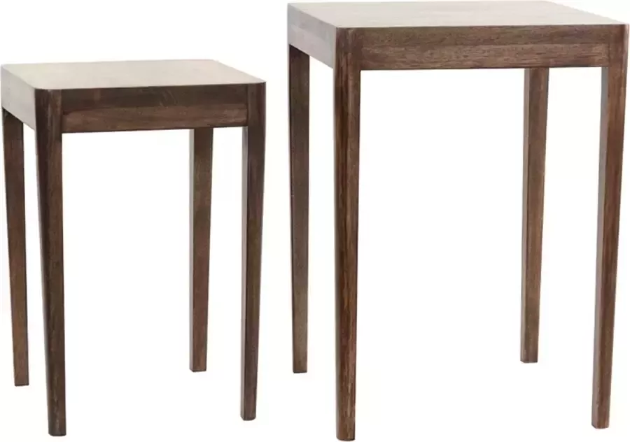 Light & Living Side table S 2 46x38x36+50x50x42 cm STIJN wood brown - Foto 2