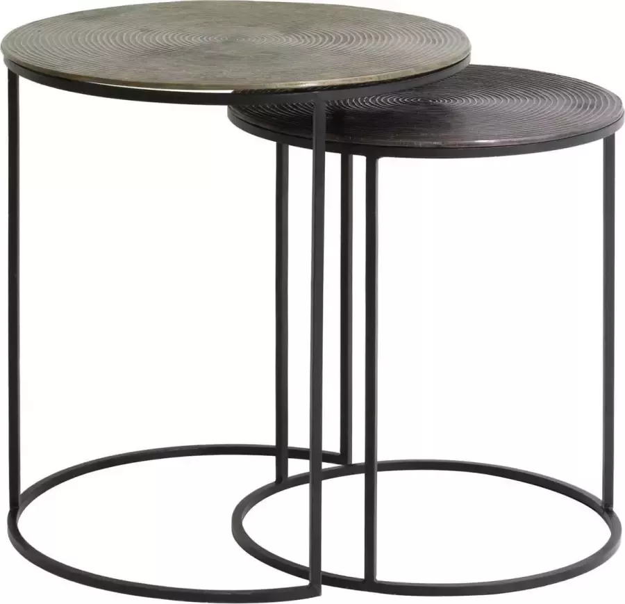 Light & Living Side table S 2 41x46+49x52 cm TALCA ant copper+brnz circ - Foto 2
