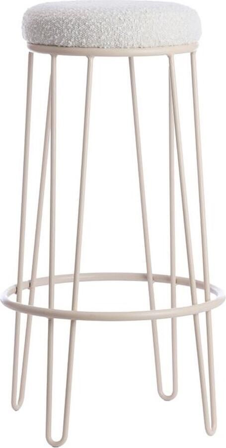 Light & Living Light&living Barkruk Ø41x73 cm ALICE bouclé crème+crème