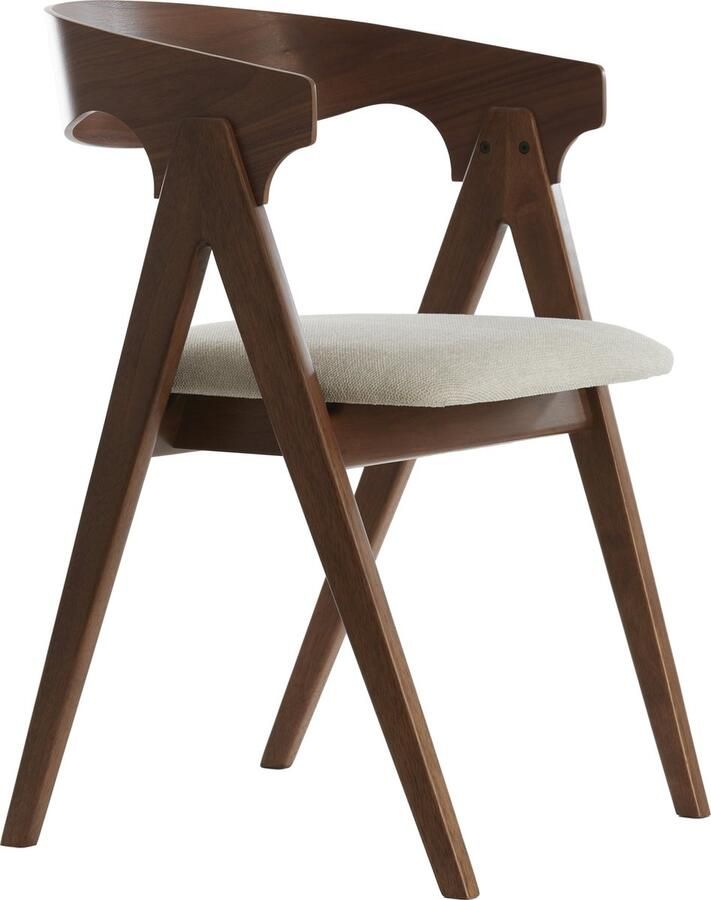 Light & Living Light&living Eetkamerstoel 53 5x50 5x77 cm ALOSNO hout bruin+beige