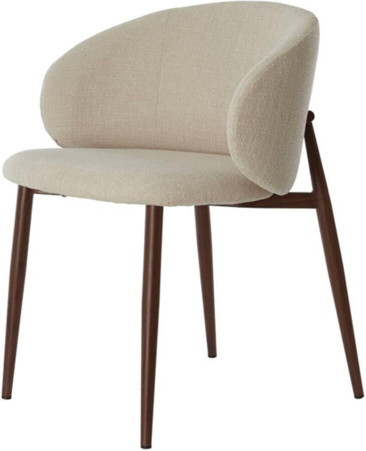 Light & Living Aluko eetkamerstoel crème+bruin - Foto 4