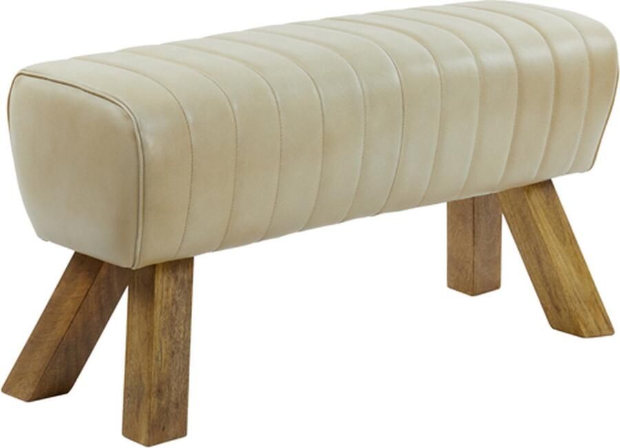 Light & Living Light&living Bank 90x31x46 cm RAMY leer zand+hout naturel