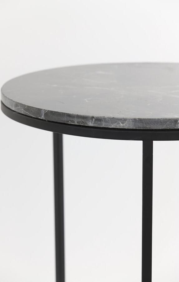 Light & Living Light&living Bijzettafel S|2 Ø41x48+Ø49x53 5 cm ALFIO bruin marmer+...