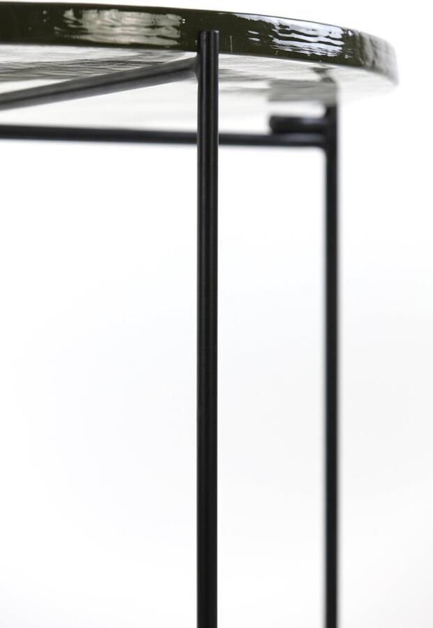 Light & Living Light&living Bijzettafel Ø37x45 cm BRAVO glas helder+mat zwart - Foto 2