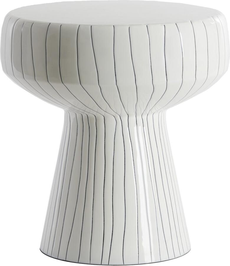 Light & Living Bijzettafel Dakwa Wit Ø38cm Modern