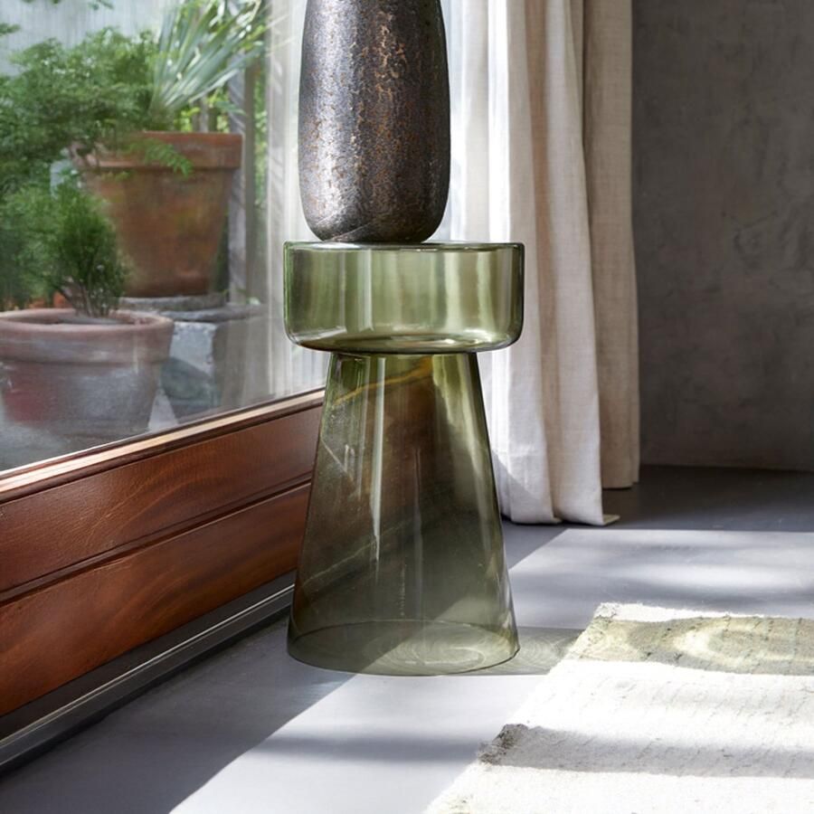 Light & Living Ronde Bijzettafel Dakwa 30cm Grijs Groen