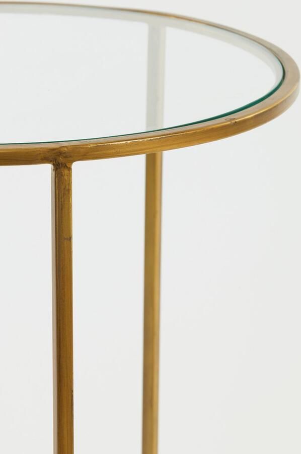 Light & Living Duarte Ronde Bijzettafel Antiek Goud Set 2 Ø40x45 + Ø50x52 cm