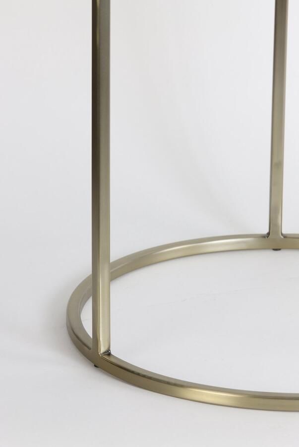 Light & Living Light&living Bijzettafel S 2 Ø40x45+Ø50x52 cm DUARTE gls bruin+lich...