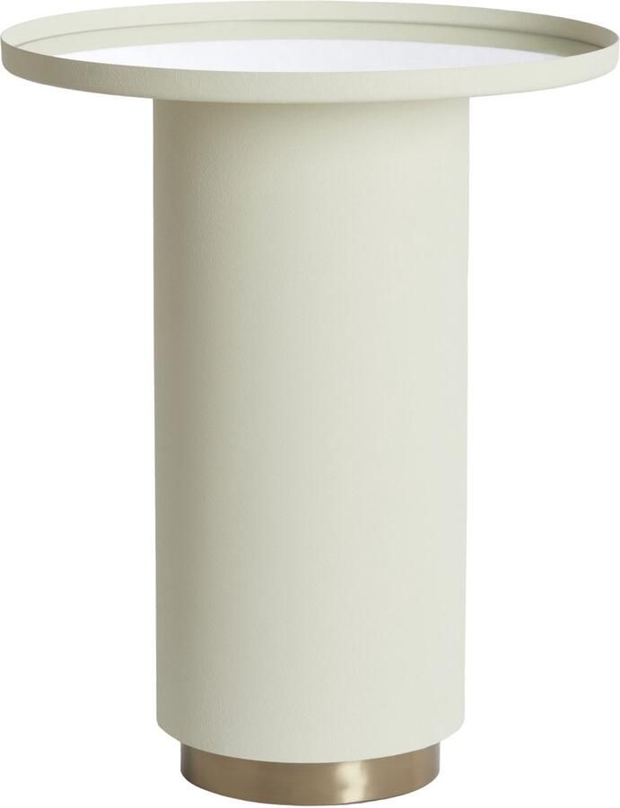 Light & Living bijzettafel FATIMA in mat crème met lichtgoud – Ø46x56 cm