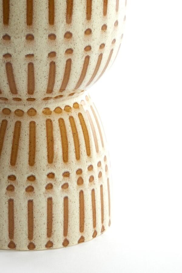 Light & Living Light&living Kruk Ø28 5x42 cm FINCA keramiek glans crème+bruin - Foto 3