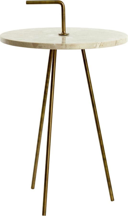 Light & Living Light&living Bijzettafel Ø42x68 cm JOBITO terrazzo crème+antiek brons