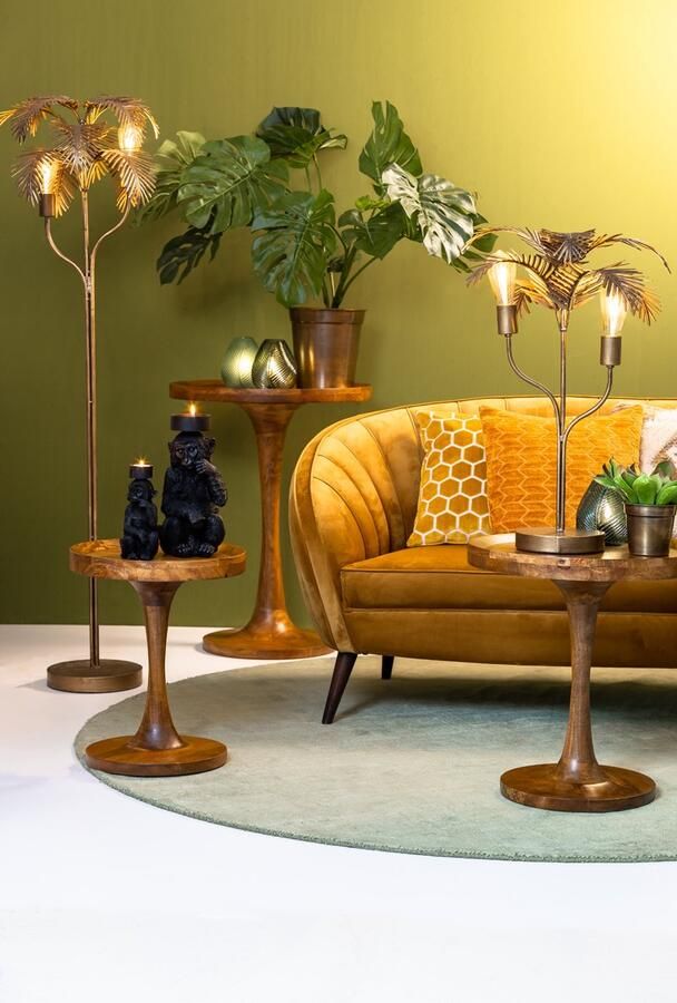 Light & Living Bijzettafel Joekon Ø50cm hout olie bruin Rond