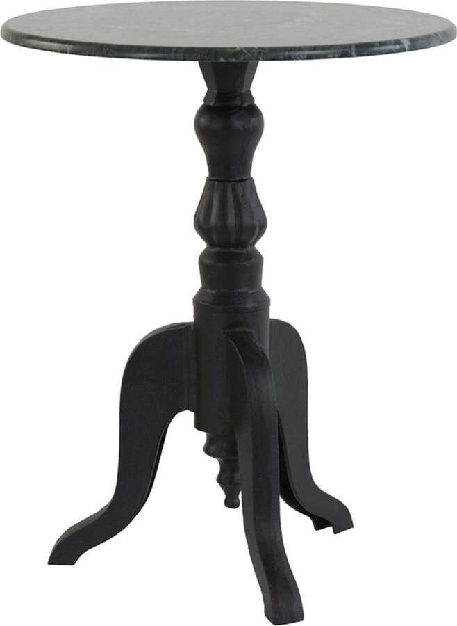 Light & Living Light&living Bijzettafel Ø50x60 cm KURT marmer groen-mat zwart