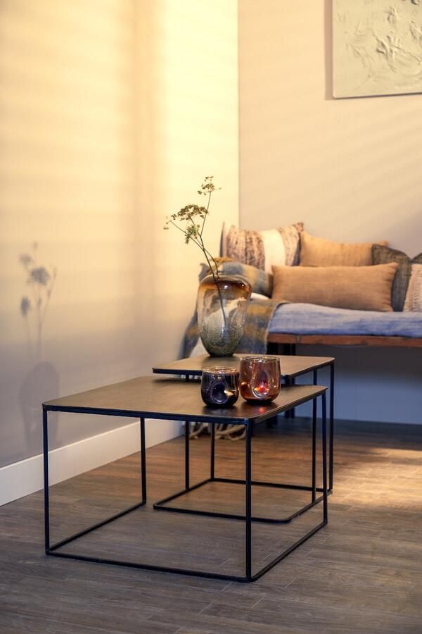 Light & Living Light&living Bijzettafel S 2 46x46x45+62x62x41 cm LEBU antiek lood