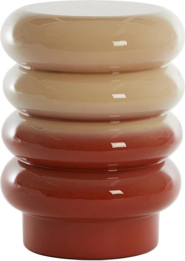 Light & Living Bijzettafel Mirogi Crème Oranje Ø30cm Modern